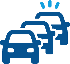 blue and white icon of a round shape with lines representing movement illustrating speed and technology 8 digital progress 8 innovation 8 solutions