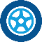 blue car icon representing transportation and travel options